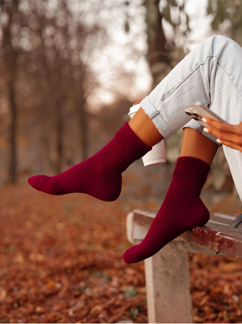 Women's Socks Merino Wool Burgundy