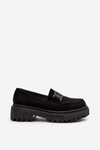 Women's Black Loafers With Chain Mevre