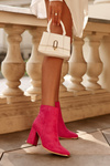 Suede Lined Boots On Heel Fuchsia Lamirena's 