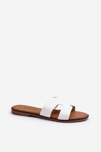 Women's White Cutout Slippers Lumossa