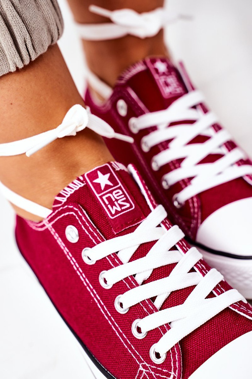 Women's Classic Sneakers Burgundy Ecoma