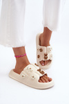 Women's Foam Sandals with Beige Decorations Cambrina