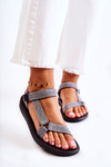 Classic Women's Sandals With Velcro Grey Kalla