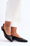 Leather Ballet Flats with Studs Black Laroshe