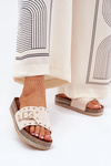 Women Sandals On Platform With Buckle And Studs Beige Nusithia