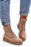 Women's Zip-Up Ankle Boots Light Beige Ninsuni