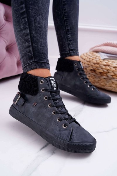 Sneakers Women's Big Star High Warmed Black EE274080