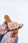 Women's Beige Flower Slippers Eelfan