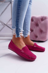 Women's Moccasins Suede Leather Fuchsia Tenzion