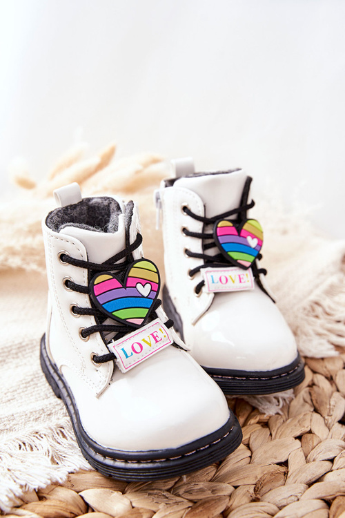 Lacquered Woolen Insulated Boots White Anlon