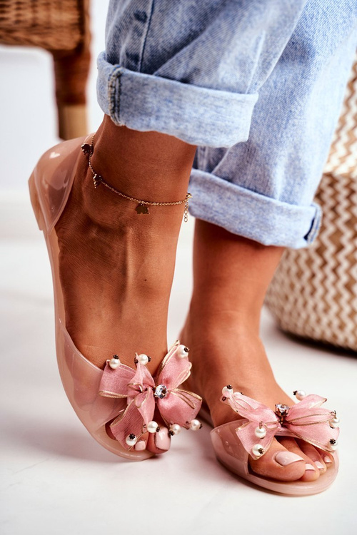 Rubber Ballerinas With Bow Lu Boo Pink