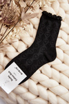 Women's Black Patterned Socks