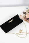 Women's Black Suede Clutch Bag