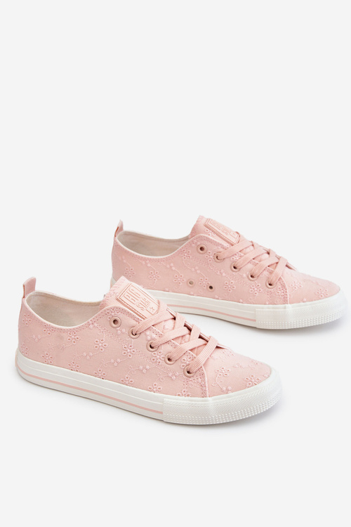 Women's Big Star Embroidered Sneakers LL274224 Pink