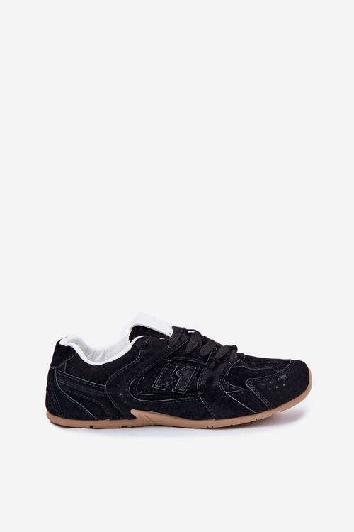 Women's Sports Shoes Made Of Eco Suede Black Dorella