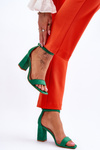 Women's Sandals On A Stable Heel Green Lavissa