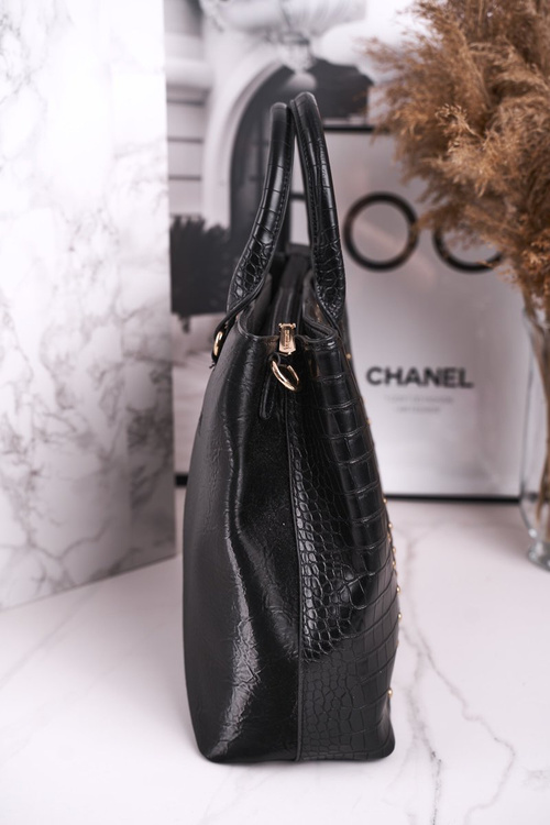 Elegant Black Handbag MONNARI MONNARI BAG4590-020 Animal Print