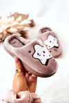 Children's Padded Slippers Stars Beige Nelli