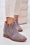 Openwork Boots On A Wedge Grey Melanie