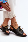 Leather Flat Sandals Zazoo 2898 Black