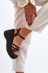Black Platform Sandals and Wedges Oporia
