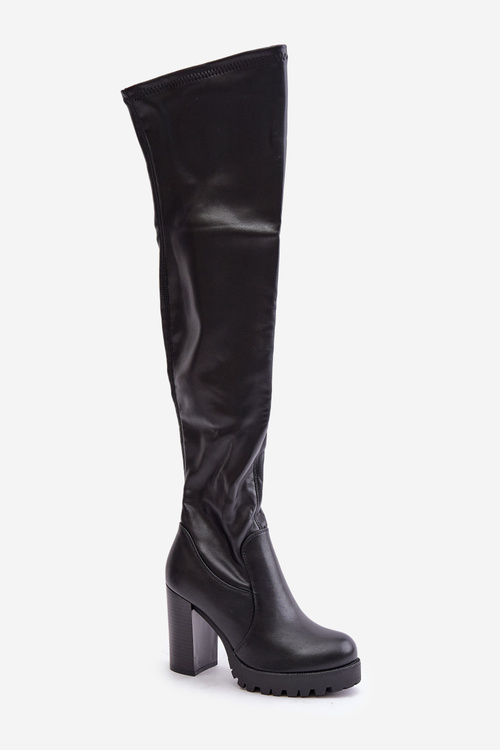 Knee High Heeled Boots Black Liatheia