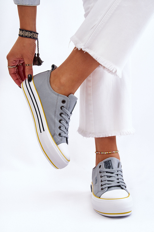 Women's Fabric Sneakers On The Big Star Platform LL274183 Light blue