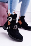 Lu Boo Black Suede Rock Girl Cutout Booties