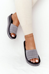 Wedge Slippers Vinceza 21-17113 Grey Plaid