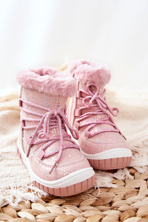 Fleece-lined Snow boots Pink Stars