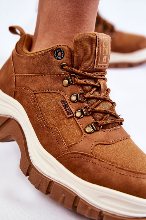 Buty Trekkingowe Trapery Damskie Memory Foam Brązowe Big Star KK274362