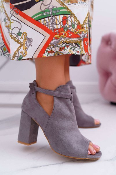 Grey Stiletto Sandals Boots Open Toe Grays