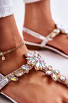 Women's Sandals Flip-flops With Cubic Zirconia Silver Solea