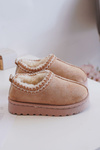 Snow Boots Children's Ankle Boots On Platform Insulated With Fur Beige Vilabria