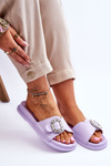 Women's Platform Slippers With Decoration Violet Beneca