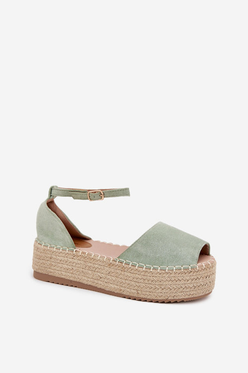 Women's platform espadrilles with weaving mint Selise
