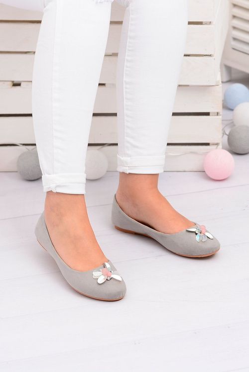 Grey Suede Women's Ballerinas Blume