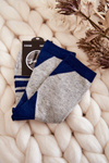 Women's Two-Color Socks With Stripes Gray-Navy