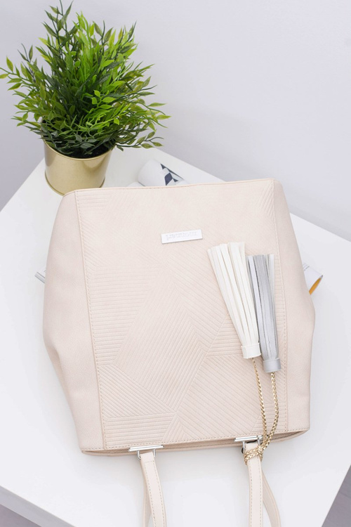 Women's Beige Shopper Handbag Bag Monnari