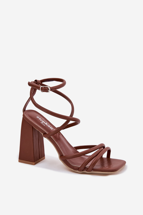 Women's Heeled Sandals With Straps Brown Ciarilora