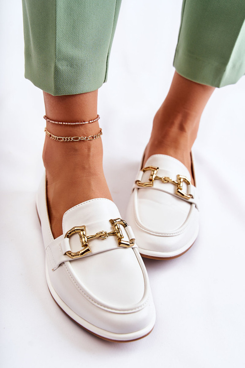 Women's Leather Loafers White Coriso