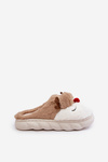 Women's Brown Slippers With Reindeer Motif Wistira