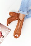 Suede Openwork Boots Maciejka Camel 04040-29