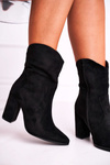 Women’s Boots On High Heel Eco-Suede Black Ecstasy