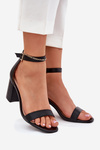 Womens Heeled Sandals With Strap Black Fevenne