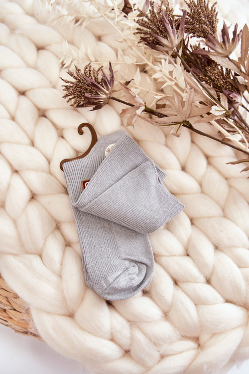 Women's Antibacterial Socks With Shiny Thread Grey