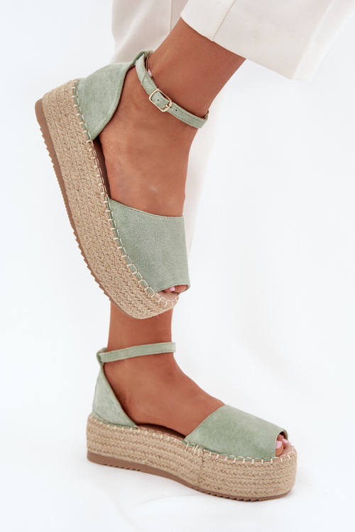 Women's platform espadrilles with weaving mint Selise