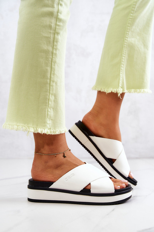 Leather Women's Slippers Big Star JJ274723 White