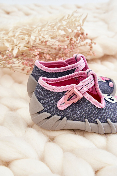 Buty Papcie Befado Pandy 110P470 Szaro-Różowe