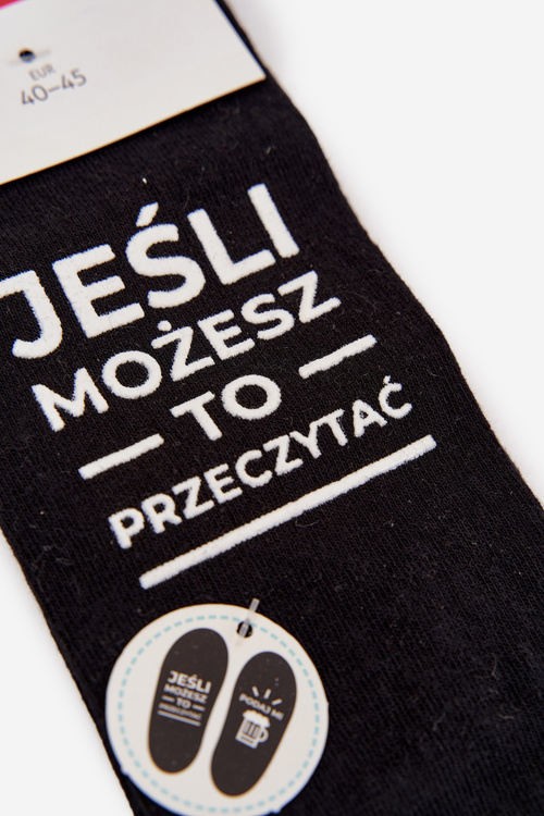 Męskie Skarpety Stopki Z Napisami Podaj Mi Piwo Czarne